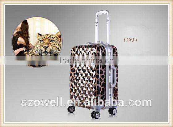 New style best fashion lady suitcase aluminum frame suitcase