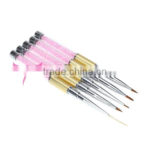 Kolinsky acrylic nail brush with rhinestone design