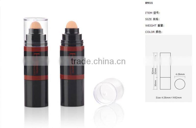 Unique empty makeup cosmetic concealer tube with applicator