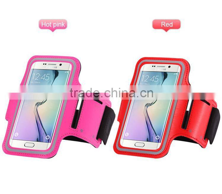 Waterproof Sport Running Armband For Samsung Galaxy S6/S6 Edge Gym Mobile Phone Arm Holder Belt Brush Leather Case
