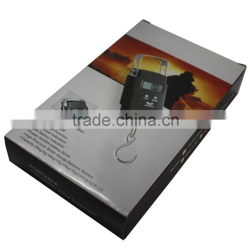 50kg Electronic Travel Luggage scale with metal handle with Blue LED backlight