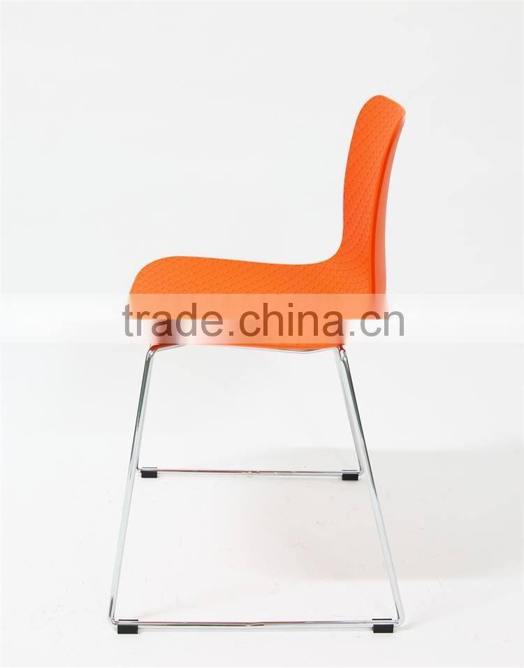 Cheap Dining Room Furniture Leisure Plastic Chair with Chrome Legs