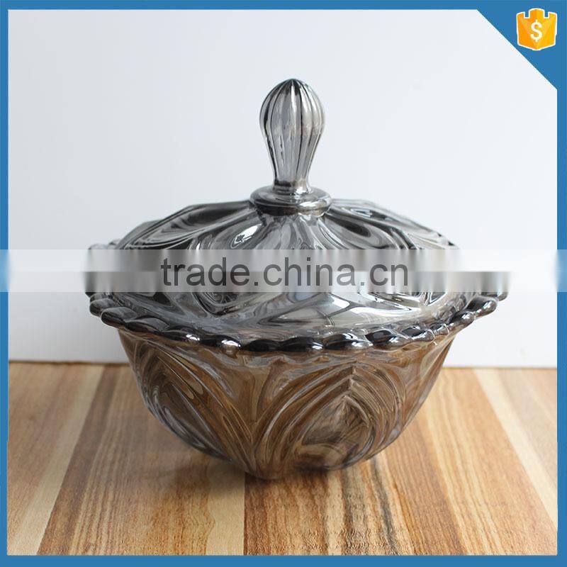 metallic black big capacity glass storage jar for christmas gift decor