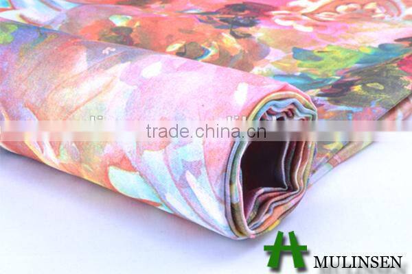 Mulinsen Textile Woven Digital Printing 100% Polyester Satin Fabric Price Competitive