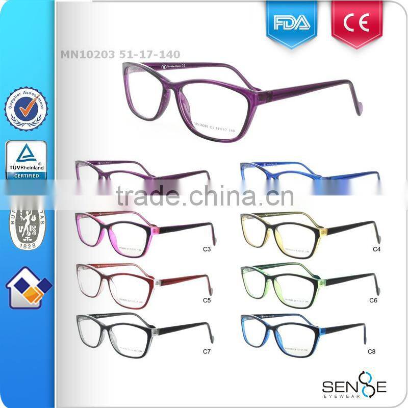 2015 Latest Fashion eyewear TR90 Plastic acetate Frame Optical