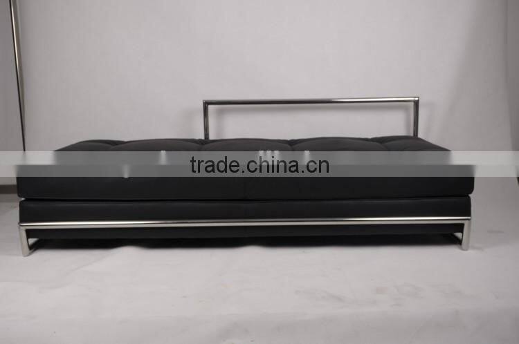 Cheap genuine leather black eileen gray daybed for sale made in China