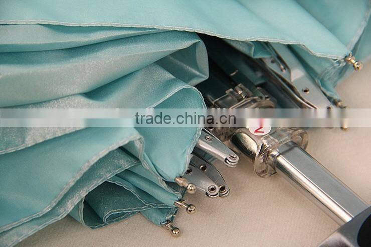 UPF 50+ super anti-UV 5-fold flat pocket shining fabric umbrella