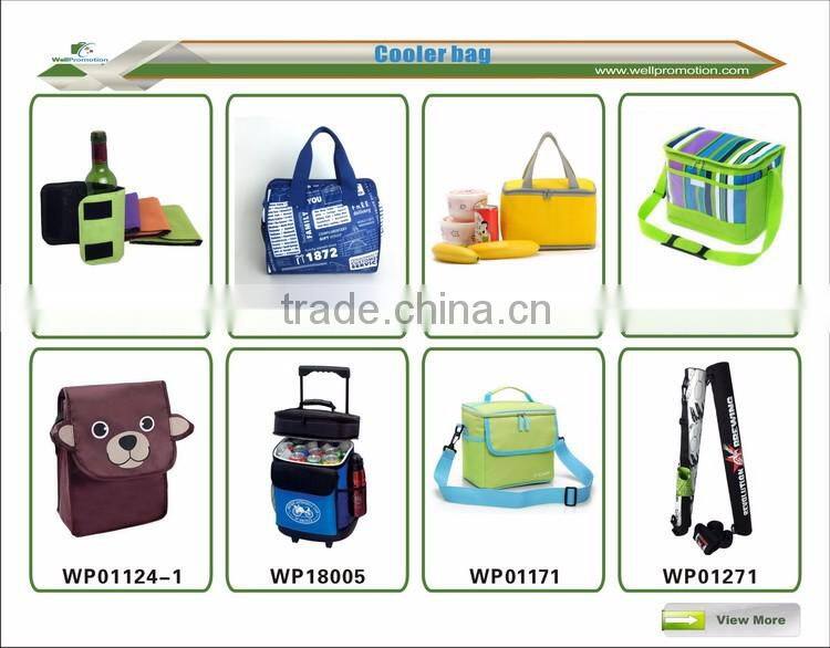 Large insulated canvas cooler bag for frozen food