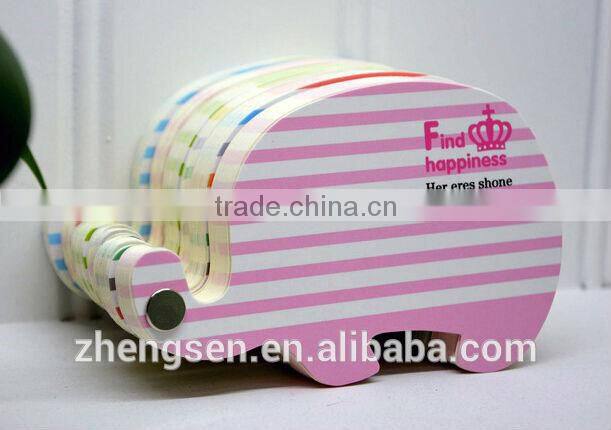 aminal shaped memo pad with saddle stitching