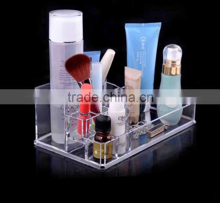 Elegant High quality Customized Clear Acrylic display stand clear acrylic cosmetic holder fashionable acrylic cosmetic display s