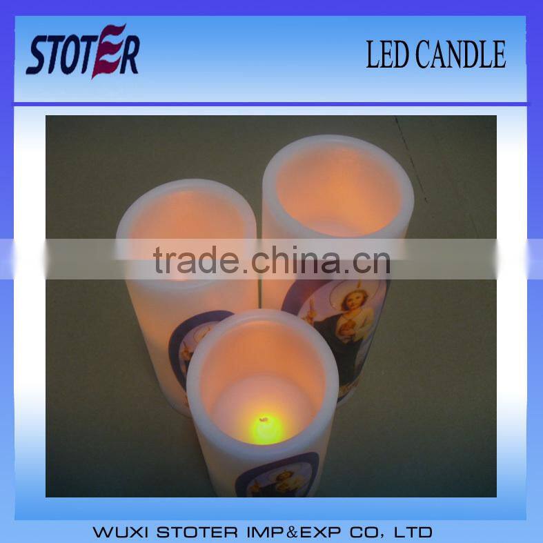 cheap led candle with I love you design printed/customized design