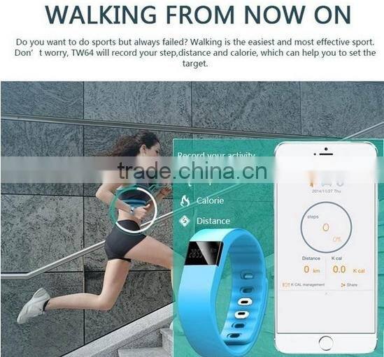 New 2015 Hot sale smartband/ smart wristband/ smart bracelet watch Smart band tw64