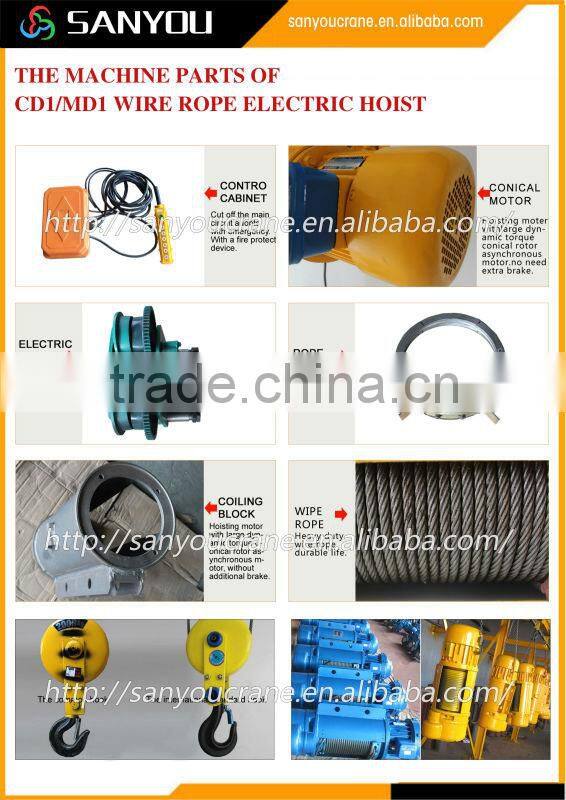 Wire Rope construction Hoist CD1MD1 Electric Hoist 1T/12M construction hoist