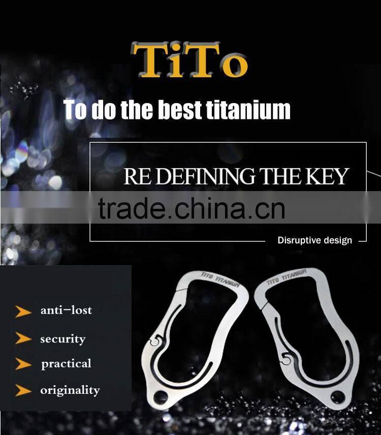 climbing carabiner hook keychain titanium