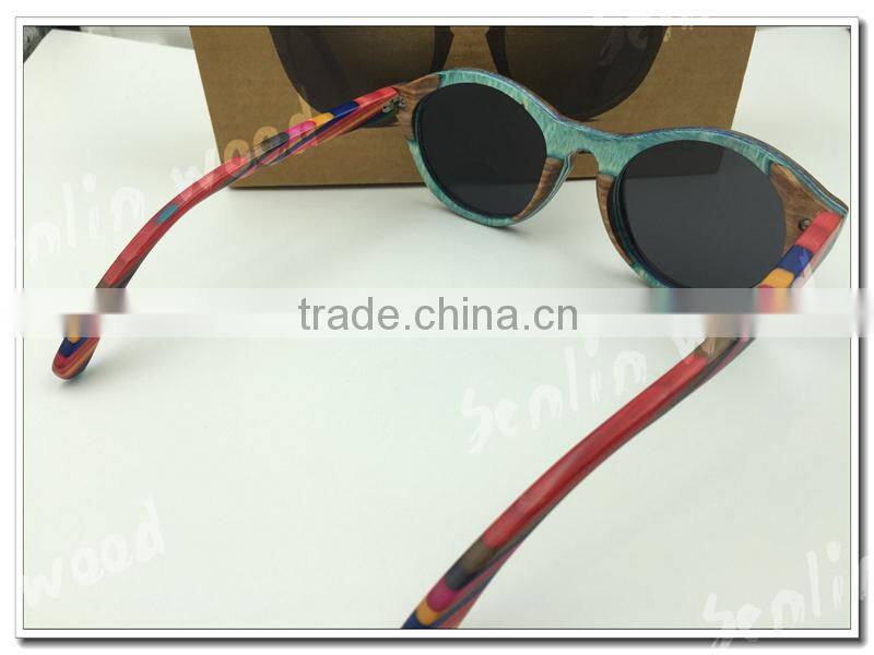 Mr.Wood Nature Newest Design Zerba Wood Frame Colorful Temples Fashion Wooden Sunglasses