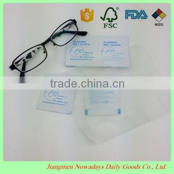 Hot and new glasses cleaning single wet wipes oem welcome
