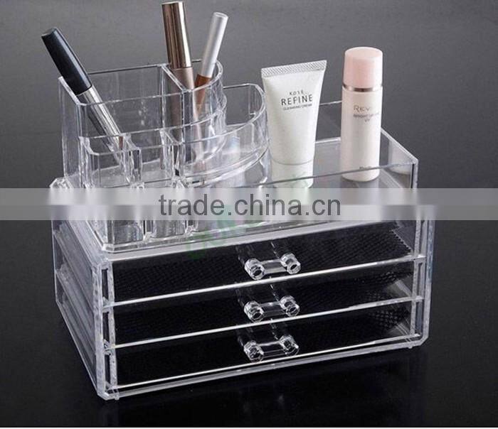 Cheap clear acrylic organizer makeup storage with drawers