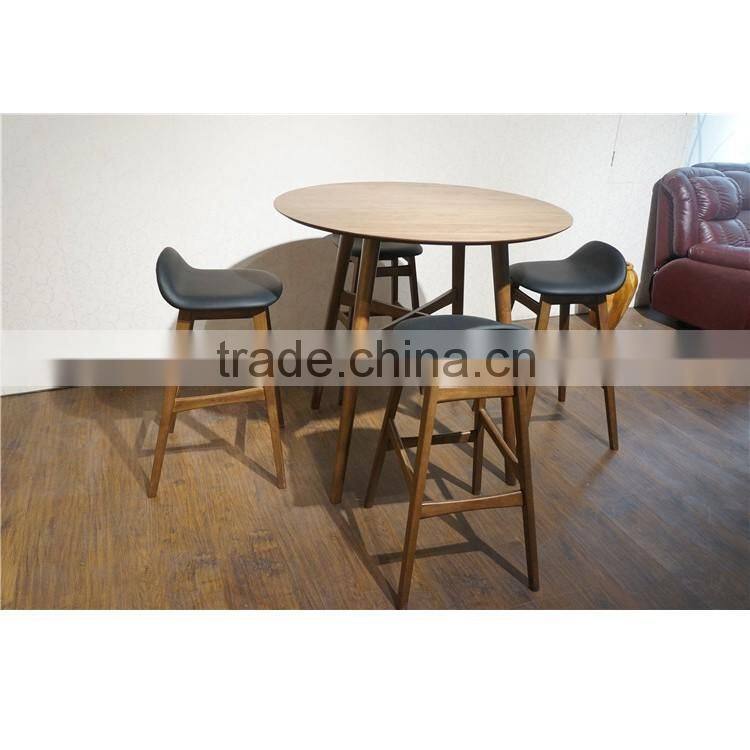 Wholesale Style Rubber Wood Dining Room Bar Chair Set