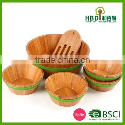High quality bamboo bowl,bamboo salad bowl with server