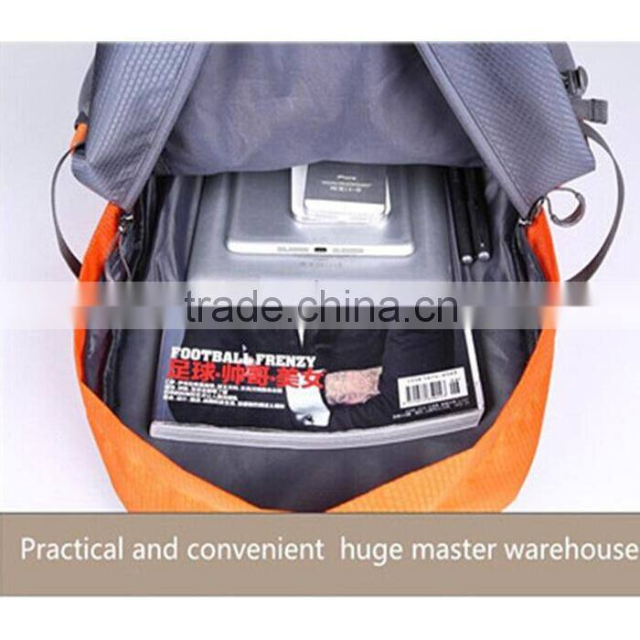 orange hiking backpack bag