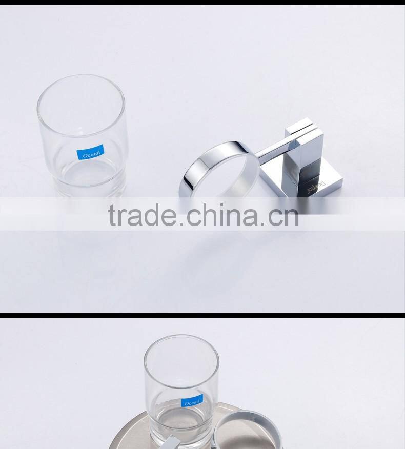 1258 hotel use bathroom accessory brass single cup Square base Tumbler Holder