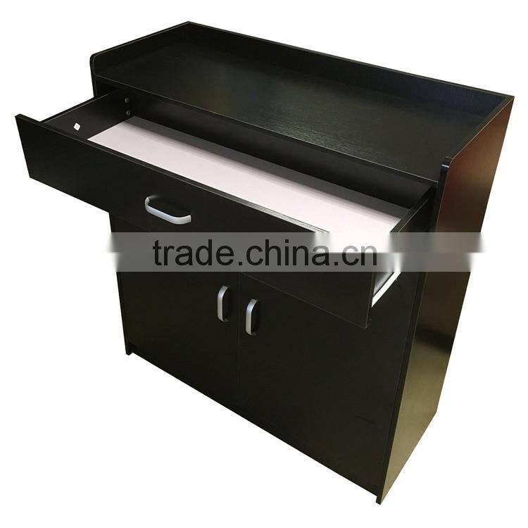 4 Shelves + 1 Drawer Black Wooden Sideboard