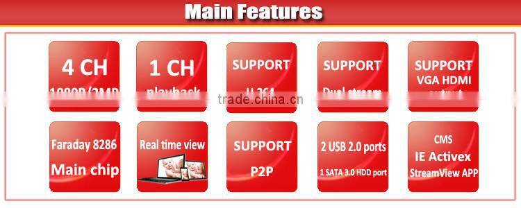 Best selling 2mp cctv h 264 4-channel standalone oem dvr