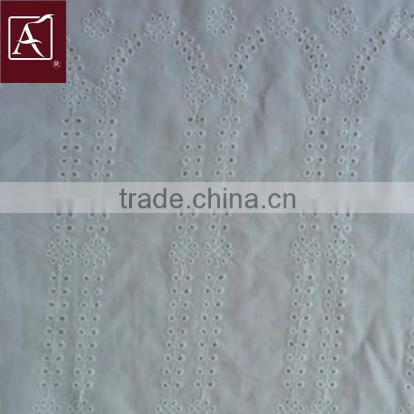 Eyelet Embroidery Cotton Fabrics For Garment