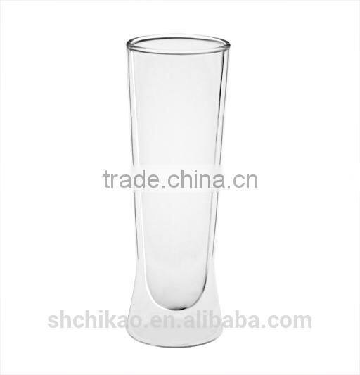 clear borosilicate glass double glass cup for factory