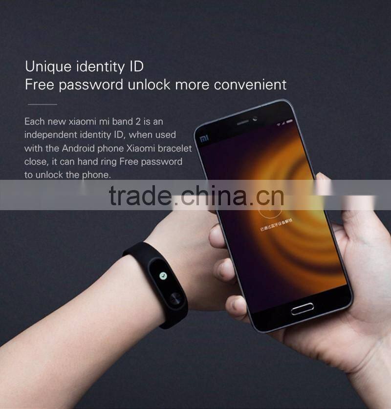 2016 New Original Xiaomi MiBand 2 mi band 2 Wistband Bracelet with Smart Heart Rate Fitness Touchpad OLED Screen