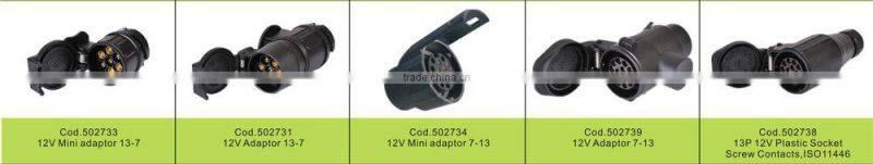 7 pin adapter 12v, male and female screw adapter