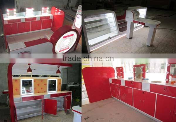 best price 3d design double nail table for beauty salon kiosk