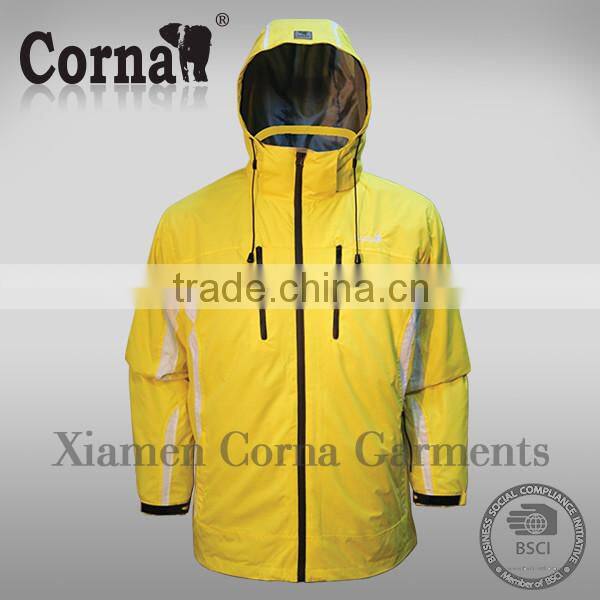 New Arrival men hooded yellow lightweight boy winter jacket