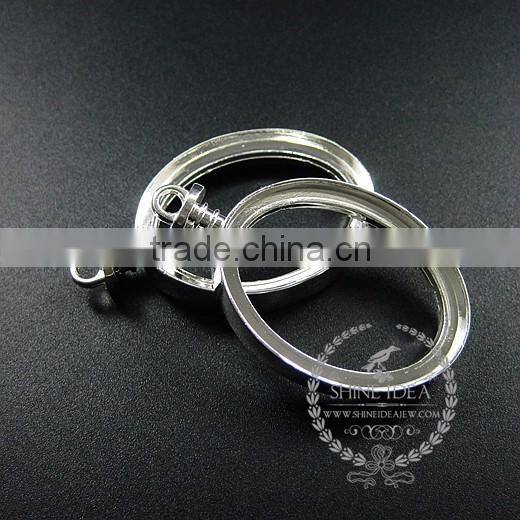 30x40mm silver plated alloy oval pendant charm DIY bezel setting glass tray jewelry supplies 1820287