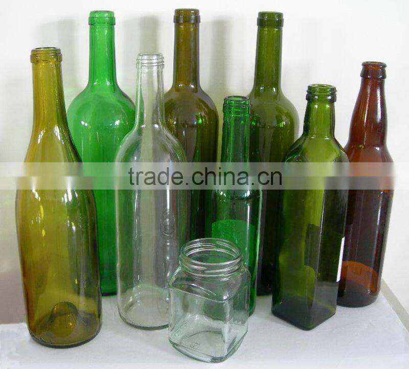 Empty Black/Clear Glass Beer Bottles