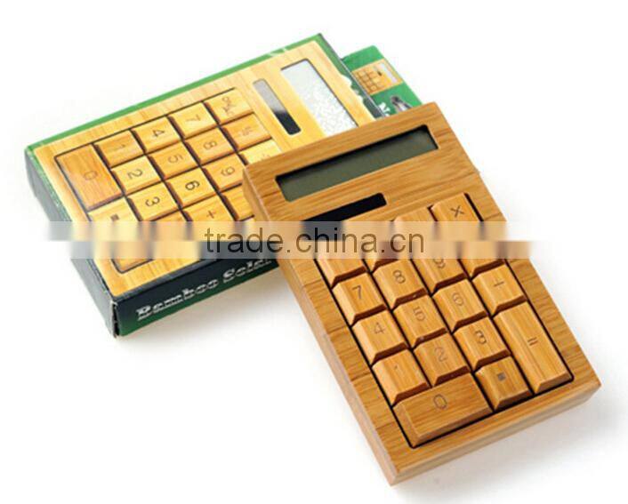 Manufacturer Promotional with cheap price Bamboo Calculator and pen for student/businese/school/pregnancy