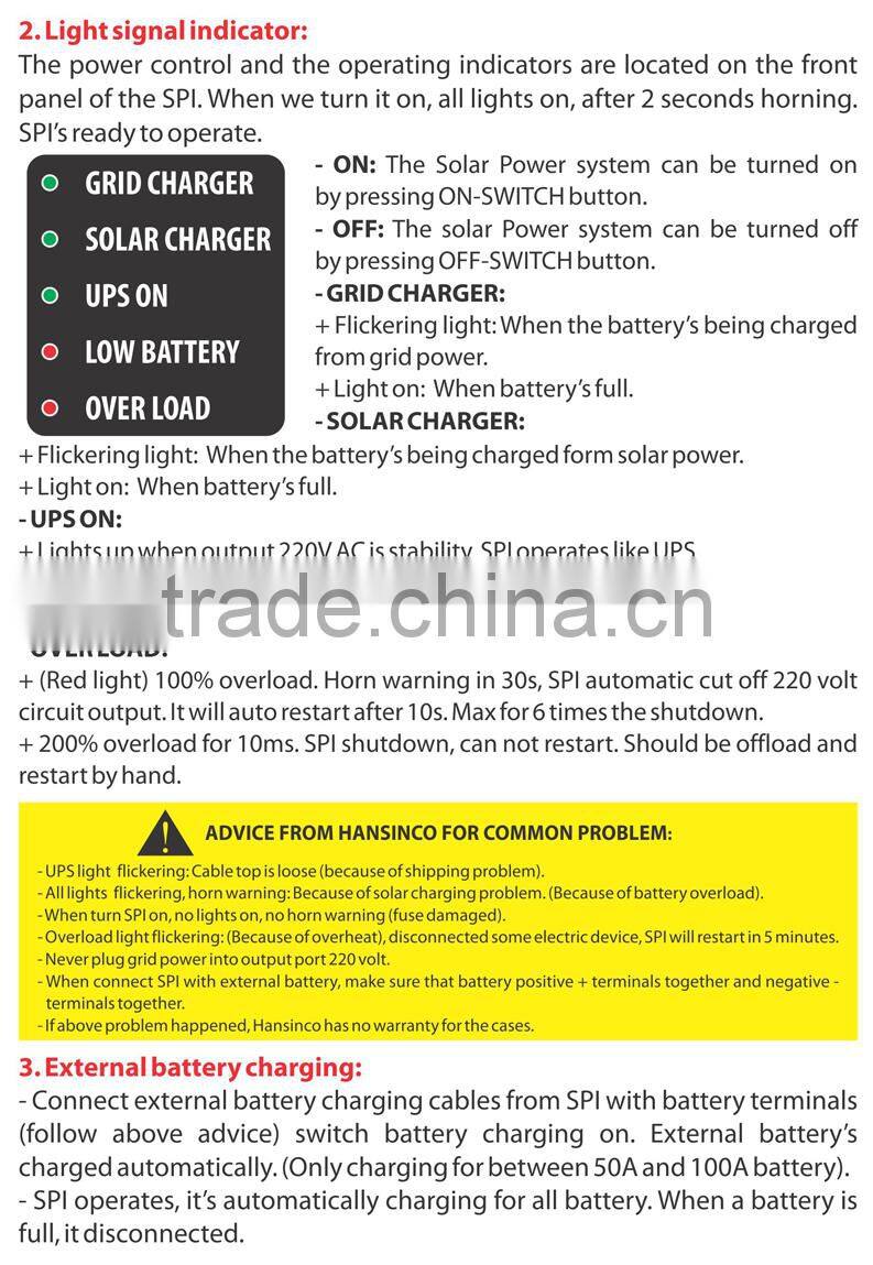Pure Sine Wave Solar Power/Energy Inverter/ Panel SPI-1000x