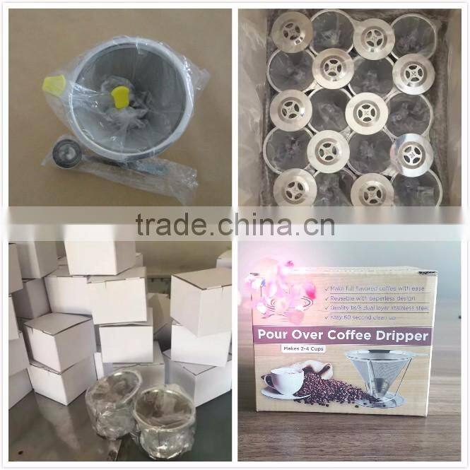 Ys Manufacturer Pour Over Cone For 1-4 Cups Paperless And Reusable Coffee Filter, Dripper, Brewer, Maker With Stand