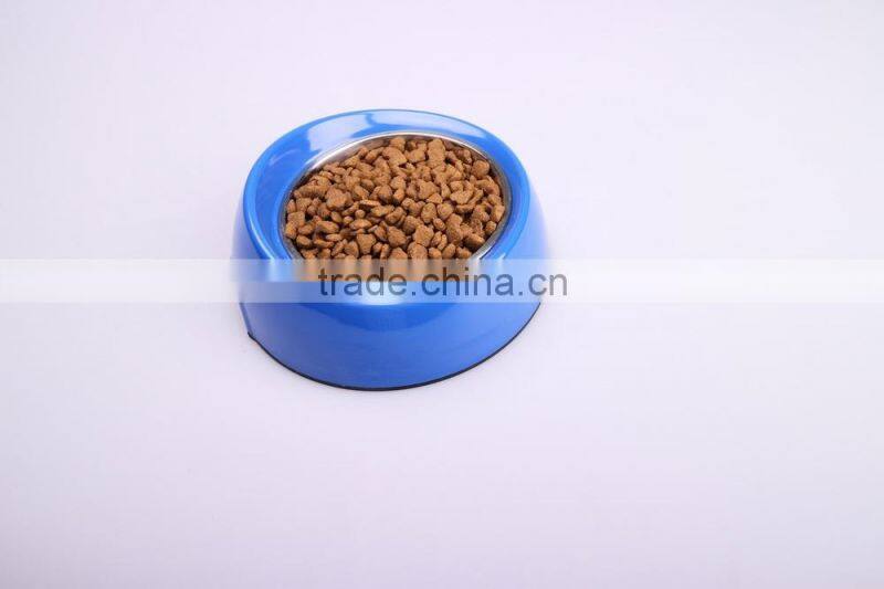 new design melamine dog bowl with stainless steel bowl