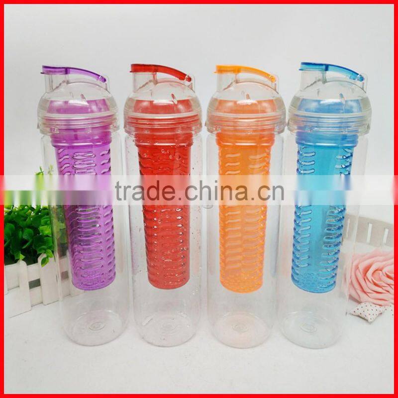 New 900ml Fruit Infuser Tritan Plastic Water Bottle Coffee Bottle Advertising Bottle