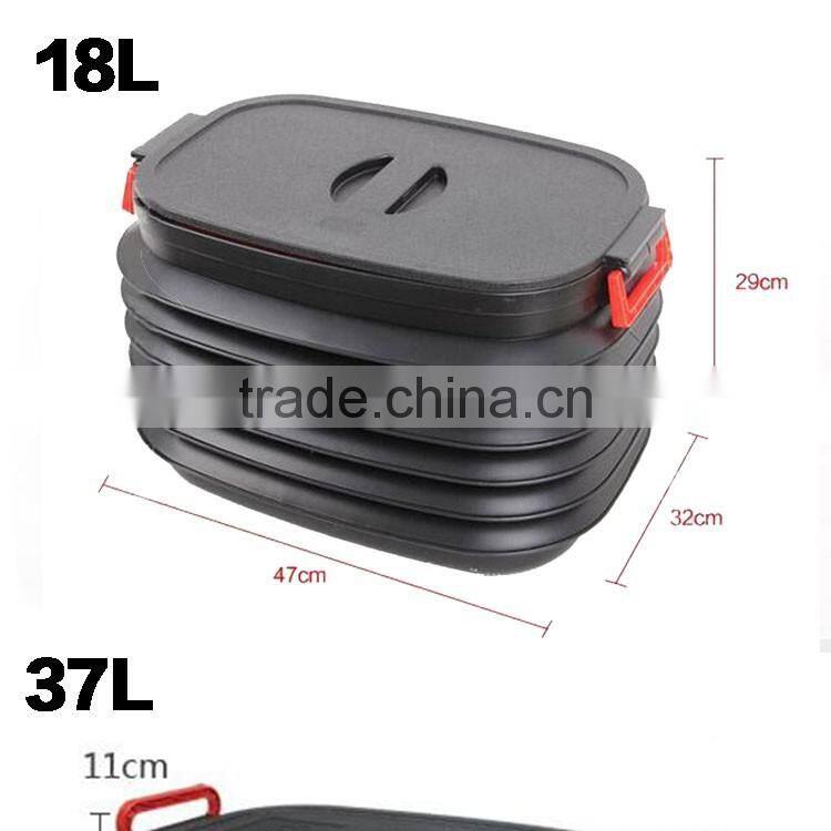 18L 37L 60L 25L car truck Collapsible foldable Plastic Boot Organizer Organiser Trunk Organizer with lid with handle