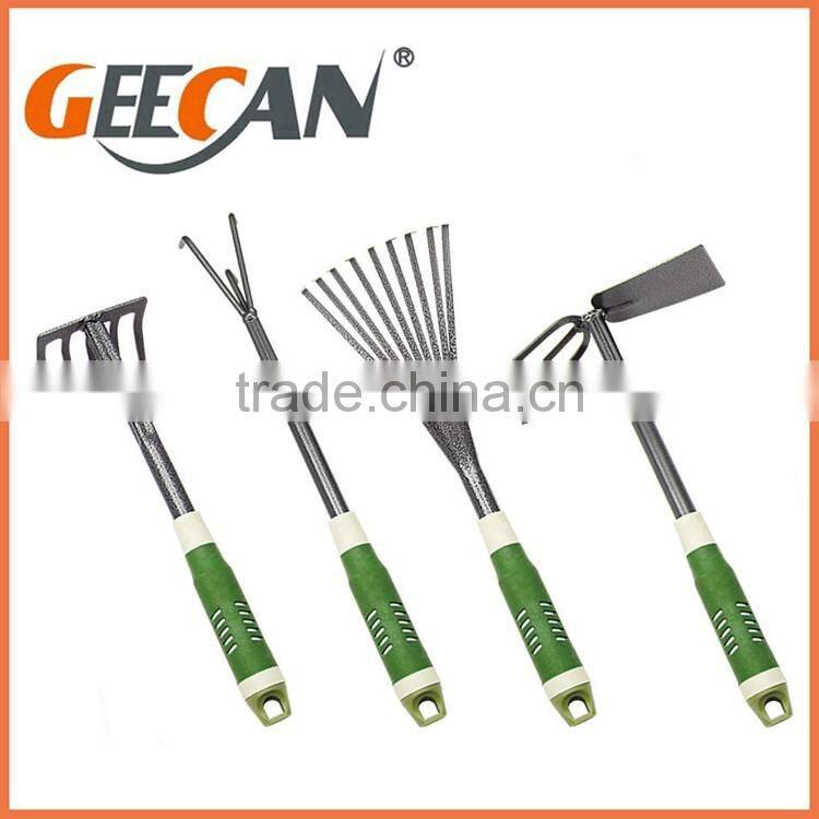 Professional cheap 5pcs metal garden tool set with soft plasti handle