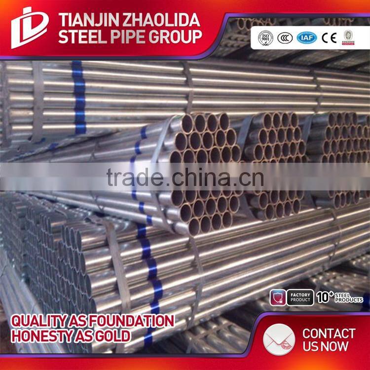 high quality ASTM A106 GR A B ERW hot dipped & pre galvanized steel pipe & tube from tianjin mill