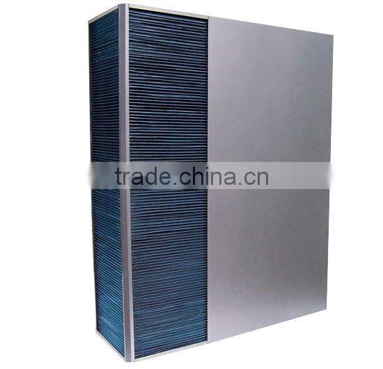 air to air conditioning exchange core for fluid bed for heat recovery