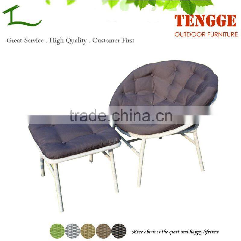 Handmade Rattan Wicker Round Papasan Chair with Cushion