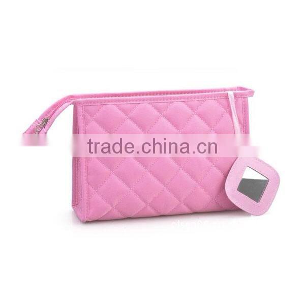 Wholesale girls makeup bag with mirror