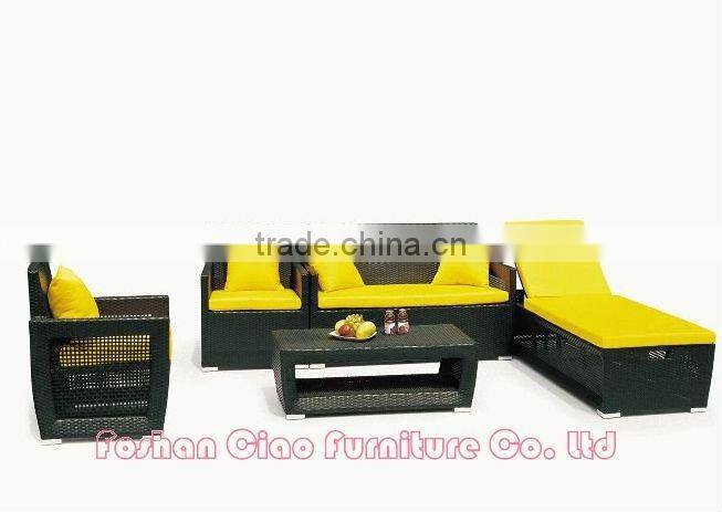 2014 cheap hot sale outdoor or living room aluminum rattan sofa bed