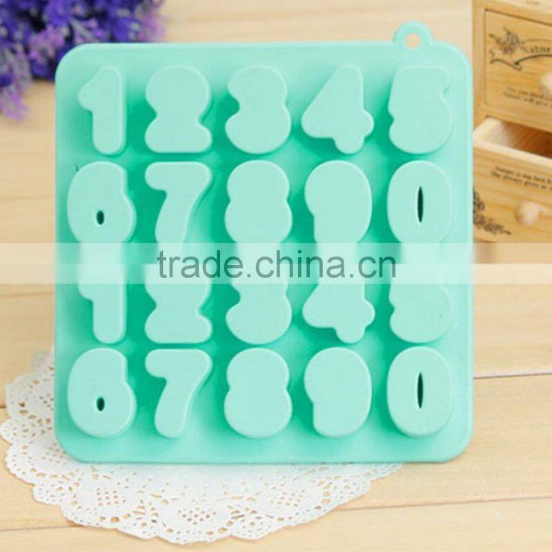 Hot selling number shaped silicone ice cube tray
