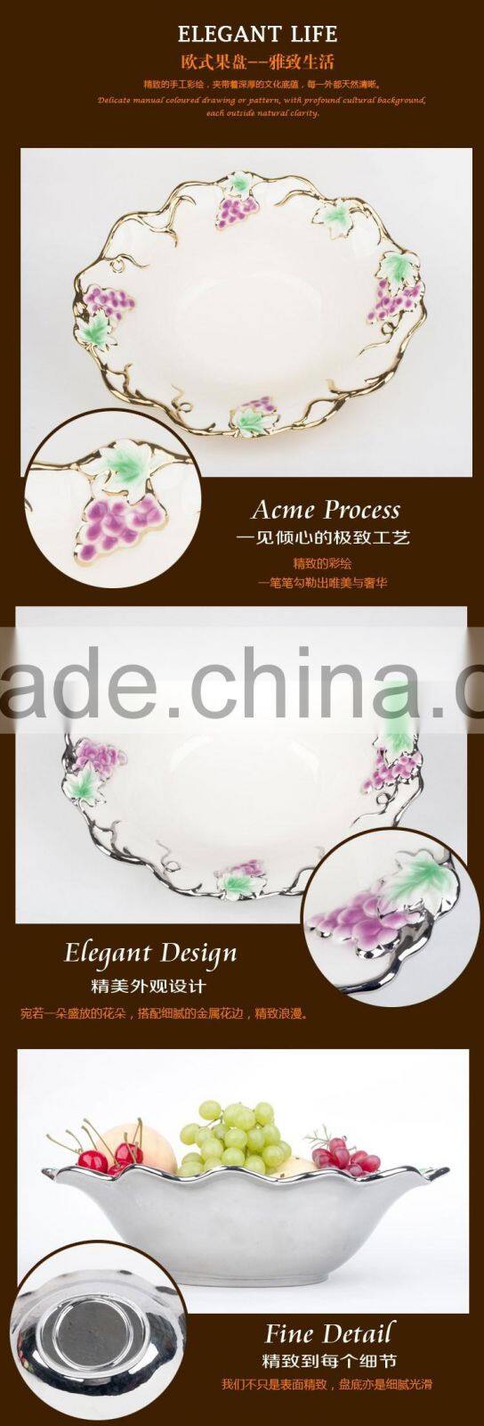 Stock Fashion Golden Ceramic Plate/ceramic diet plate on sale