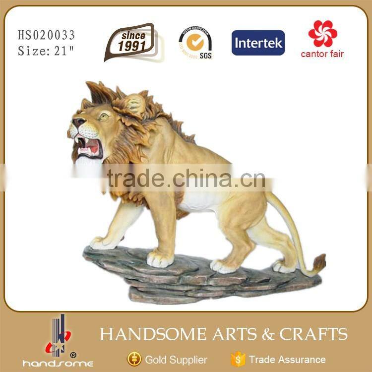 21 Inch Resin Holiday Gifts Home Decoration Lion Statue Animal Sculpture